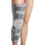 Accusure Grey Knee Brace Immobilizer Adjustable Knee Support 22 Inch Universal Short 40-48 Inch