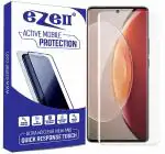 eZell Vivo X90 pro Curved UV Tempered Glass by Ctel, Ultra-thin Full 3D Curved Edge Tempered Glass for Vivo X90 pro Touch Responsive and Fingerprint unlock (Transparent) with dry and wet wipes