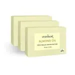 VEDANUM Almond Oil Natural Handmade Soap for Nourishing Skin 75 g (Pack of 3)