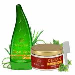 Newish Combo Pack for gift face care smooth and Bright skin (Aloe Vera gel +De Tan Face Pack)