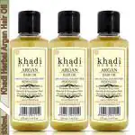Khadi Herbal Hair Oil, Argan Hair Oil For Shiny Nourished Hair (Pack Of-3)