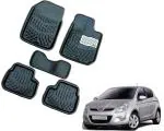 WolkomHome Car Mats Luxury Floor 3D Mat Carpets Black for Hyundai I20 Type-1