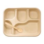 Vinishq 5Compartment Biodegradable Disposable Plate Square Thali,Microwave Safe Plates-Packof 50