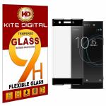 Kite Digital Sony XA1 Plus Black 5D Premium Tempered Glass Screen Protector Slim 9H Hard 2.5D