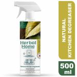 Herbal Home Natural Kitchen Cleaner Degreaser | Kitchen All-Round Surface |Removes Oil Grease |Tiles, Floor, Sink Cleaner Liquid| free Scrub Sponge | 500 ML + 500 ML
