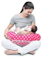 Vparents Pink Cotton Baby Feeding Pillow