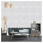 Kayra Decor 3D Wall Panel PVC Square Design, White,19.7 x 19.7, (Pack of 20) Covers 53.9 Sq Feet.
