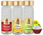 The Aroma Factory Pure Camphor Tablets, Rose, Kesar Chandan & Citrus Lemon, Zero Residue Kapoor with Fragrance for Pooja, Aarti Kapur | Bottle Pack of 3 x 80gm
