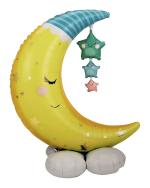 My Party Suppliers Wishing Moon and Stars Self Standing Aluminum Smiley Scene Decorative Foil Balloons
