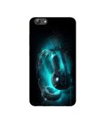 Casotec Cool Headphone Design Printed Silicon Soft TPU Back Case Cover for Vivo Y69