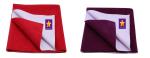 naughty baby Fleece Baby Bed Protecting Mat Combo (Red, Rani Pink, Medium)