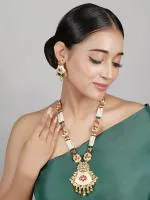 JIYANSHI FASHION Matt Finish Gold Necklace/ Rajwadi Necklace/ South Indian Jewelry/ Temple Jewelry