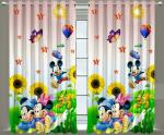 Dc Decastle Mickey Mouse Digital Printed polyester Room Darkneing 150 cm (5ft) Window Curtain (multicolour, Pack of 2)
