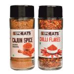 EpicEats Cajun Spice Seasoning (45gm) Chilli Flakes (36gm)Dispenser Bottle, All Natural, Moderate Spicy, Flavour Burst