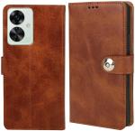 Cowboy Tecno Camon 19, Ci6 Brown Artificial Leather, Silicon Flexible Back Cover - Button-Vin808