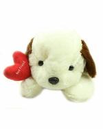 Tickles Polyester Little Dog with Best Friend Heart Washable Stuffed Toy 40 cm 24M and Above
