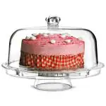 Credly Acrylic Cake Stand Multifunctional Serving Platter and Cake Plate with Dome