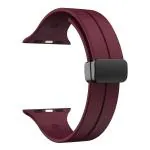 JOBINKA (41mm Silicone Megnatic Lock Strap Wine Red) Soft Silicone iWatch Strap Band Compatible with Apple Watch 41mm 40mm 38mm Magnetic Clasp Adjustable Strap For iWatch Series 7 6 5 4 3 2 1 SE SE (Wine)