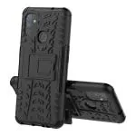 Lustree OnePlus Nord N100 Black Plastic Shockproof Kickstand Mobile Back Cover