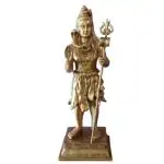 vgocart Standing Lord Shiva Brass Statue 14 Inch