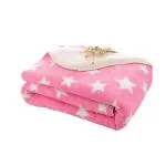 BUMTUM Super Soft New Born Baby Blanket | Wrapper Sheet For Baby Boys & Baby Girls | Star Pattern, Lightweight | Super Comfortable (100cm x 75cm, Pink)