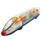 Humaira Transparent Gear Bullet Train Concept Bump and Go, Musical and 3D Lights for Kids
