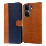 Casotec Flip Cover Back Case for iQoo Neo 9 Pro 5G | Premium Leather Finish | Inbuilt Pockets & Stand | Flip Cover Back Case for iQoo Neo 9 Pro 5G (CamelBlue)