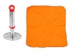 Stainless Steel Potato Potato Masher With Car Clean Orange Clothe and Multicolour, Pack of 2