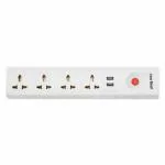 One Beat Spark 4+, 4 Socket Extension Boards (White, 2 m, With USB Port)