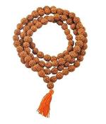 Feel Touch Mart Rudraksha Japa Mala 108 Beads Original Certified Natural Round 9-10mm Bead Pure & Real Panchmukhi Rudraksha Mala For Wearing High Rated Bholenath ki Rudraksha Mala Nepali By