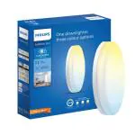 PHILIPS Full Glow 12-watt Round LED Surface Downlighter | 3 Colors in 1 Rimless LED Downlighter | LED Ceiling Light for Home and Hall | Color: Tunable White, Pack of 1