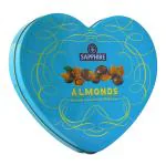 Sapphire Chocolate Coated Almonds in Heart Shaped Tin Box 160g