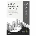 Paper Pep White Sketching & Drawing Paper 90 gsm (4 inch x 6 inch) 60 pcs