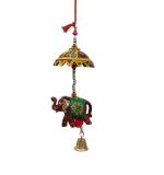 ROMJ Handcrafted Wooden Elephant Wall Hanging Art Decor - Rustic Home Decoration for Living Room, Bedroom, and Office (Red)