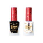 STREET STYLE Long Wear Nail Enamel 12 ML Each Pack Pinkish Red & Olive Beauty MY Black & Happy Nails (Pack of 2)