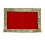 Real Seed Maroon Velvet Devta Chowki Golden Lace Cloth Aasan (40x26 cm)