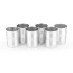 Omega Stainless Steel Amrapali Glass Set - 6 Pcs, 350 ml (Silver Touch Design)