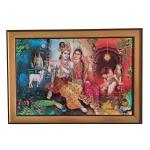 SHASWAT ART Radha Krishna Crystal Reign Art Painting I Radha Krishna Photo Frame | Radha Krishna Painting with Frame | Radha Krishna Photo with Frame (14x20 Inch) 22891
