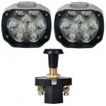 Eshopglee LED Headlight Fog Light 9 LED 1 Pul Push Switch (pack of 6)