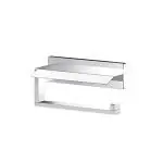 Kohler Silver Brass Square Toilet Paper Holder with Cover