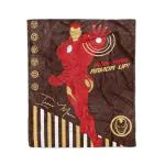 Marvel Iron Man Print Flannel Super Soft Single Bed Blanket Coffee 5 ft x 7.5 ft