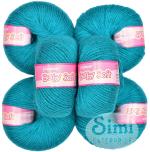 Simi Enterprise Teal Acrylic Wool, Baby Wool 4 Ply Wool Ball Hand Knitting Wool, Art Craft Soft Fingering Crochet Hook Yarn-Art-Hd (Pack Of 12)
