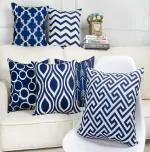 SWHF Soft Decorative Printed Velvet Cushion Cover Set of 6 (16 inch x 16 inch or 40 cm x 40 cm)
