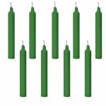Indoblaze Green Candles for Spell | Ritual Candles/ Unscented Wax Candles | Pack of 10 Candle Sticks