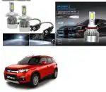 Feelitson White Car C6 H4 Compact Design 36W/3800Lm Led Headlight For Maruti Suzuki Brezza (Pack Of 2)