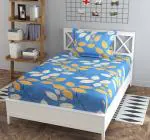 BSB HOME Light Blue Cotton Single BedSheet with 1 Pillow cover-228* 152 cm