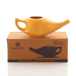2activelife Yoga Neti Pot for Sinus & Congestion Cleaning| Microwave and Dishwasher Friendly | Leak Proof Durable Ceramic Neti Pot| Nasal Wash Handcrafted Durable Ceramic - Orange