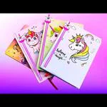 SV Traders Unicorn Diary Combo Of 12 Pcs Set for Girls Kids Stationary Set Cartoon Unicorn Diary
