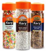 Kery Mouth Freshener White Sweet Saunf, Colourful Saunf, Roasted Saunf [100% Digestive Fennel Mukhwas] 3 Bottles, 360g
