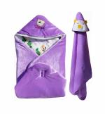 My NewBorn Cartoon Crib Swaddling Baby Blanket (Pack of 2, Purple)